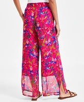 I.n.c. International Concepts Women's Floral-Print Wide-Leg Pull-On Pants, Exclusively at Macy's