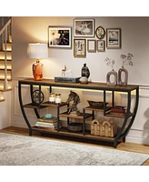 Tribesigns Rustic Console Table with Storage and Shelves,70.9 Inch Long Industrial Entryway Tv Stand