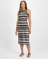 Miken Juniors' Striped Low-Back Dress Swim Cover-Up, Exclusively at Macy's