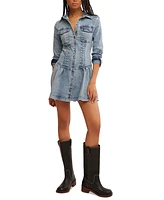 Free People Women's Roadhouse Button-Front Mini Dress