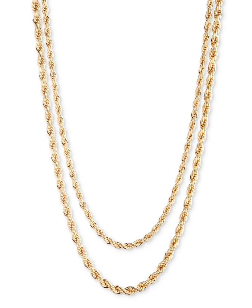 Lauren Ralph Lauren Gold-Tone Rope Chain 16" Layered Collar Necklace