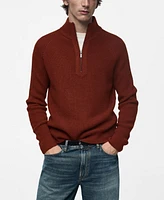 Mango Men's Perkins-Collar Ribbed-Knit Sweater