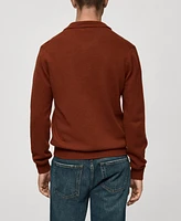 Mango Men's Wool-Blend Polo-Collar Sweater