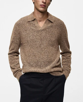 Mango Men's Alpaca And Wool Blend Polo Sweater