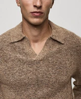 Mango Men's Alpaca And Wool Blend Polo Sweater