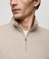 Mango Men's Ribbed-Collar Sweatshirt