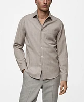 Mango Men's Regular-Fit Wool Shirt