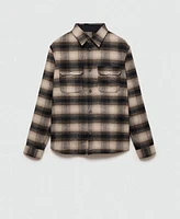 Mango Men's Checkered Wool-Blend Overshirt