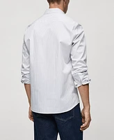 Mango Men's Slim-Fit Striped Cotton Shirt