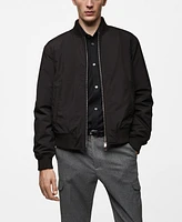 Mango Men's Eu Regular-Fit Quilted Bomber Jacket