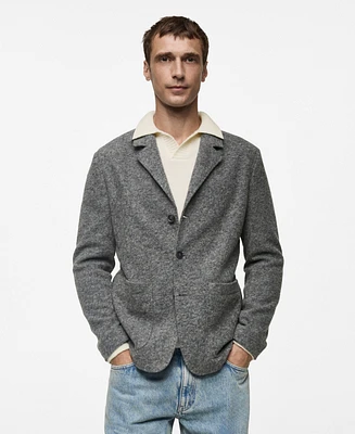 Mango Men's Slim-Fit Flecked Wool Blazer