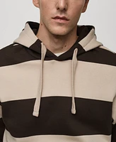 Mango Men's Striped Hooded Sweatshirt