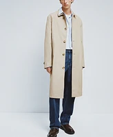 Mango Men's Relaxed-Fit Water-Repellent Trench Coat