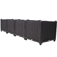 Deep Raised Garden Bed Plastic Planter Boxes for Vegetables Flowers Herbs and Succulents,Self-Watering Planter Box Raised Bed to Grow Flowers, Herbs &
