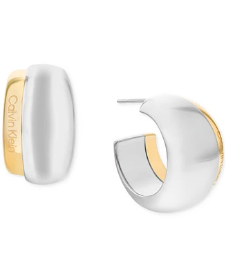 Calvin Klein Two-Tone Stainless Steel Small C-Hoop Earrings