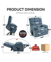 Boyel Living Lift Recliner Chair Heat Massage Dual Motor Infinite Position Up to 350 Lbs Large Electric Power Recliners with Power-Remote