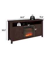 Mondawe 70" Tv Stand with 28" Electric Fireplace - 5000 Btu, Remote Control & Overheat Protection