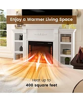 Mondawe 70" Tv Stand with 28" Fireplace - 99lb Top, Remote, 4 Flame, 5000 Btu Heat, Timer & Safety