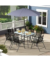 Givimo 6 Pieces Outdoor Patio Chairs with Rustproof Metal Frame