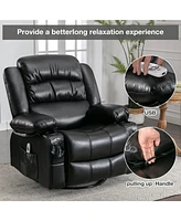 Boyel Living Massage Swivel Rocker Recliner Chair with Vibration and Heat Ergonomic Lounge