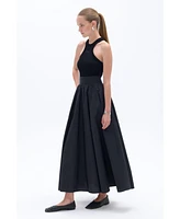 Nocturne Women's High Waist Taffeta Skirt