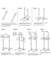 Slickblue Versatile Power Tower with Adjustable Height Pull Up Bar and Dip Station - 62.2" to 84.5"