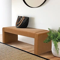 47" Faux Leather Upholstered Bedroom Waterfall Benches-Maison Boucle