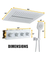 Mondawe 16" Ceiling Mounted Square Shower System Set with 3-Spray Modes