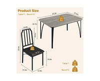 5 Pieces Dining Table Set for 4, Dining Room Table Set for 4, Small Kitchen Table for 4 with Upholstered Chairs,Dinner Table Set for 4, Kitchen Table