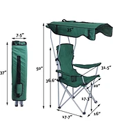 Slickblue Portable Camping Chairs with Shade Canopy Comfortable Seating for Outdoor Relaxation