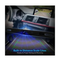 Pyle License Plate Car Rearview Backup Camera - Waterproof, 170° Viewing Angle, Built-In Distance Lines, Ip-68 (PLCM18BC)