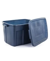 Rubbermaid Roughneck 25 Gallon Stackable Storage Container, Dark Indigo, 4 Pack