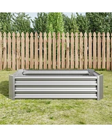 Slickblue Metal Raised Garden Bed Rectangular Planter for Flowers, Vegetables, and Herbs