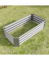 Slickblue Metal Raised Garden Bed Rectangular Planter for Flowers, Vegetables, and Herbs