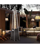 Slickblue 87-Inch Hammered Bronze Lp Propane Pyramid Heater - 42000 Btu with Mobility Wheels