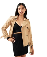 Belle & Bloom Women's Cool Nights Cropped Trench Coat