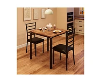 gaomon Dining Table Set for 2, 3 Piece Small and Chairs of Kitchen With Pu Cushion Chairs, Room Square