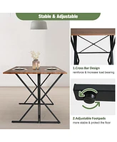 Slickblue Mid-Century Drop Leaf Dining Table Set Space-Saving Design for Compact Dining Areas