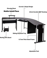 Slickblue 71.2 L-Shaped Computer Desk Modern Wood Corner Table for Gaming and Laptop Use