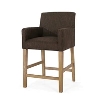 Set of 2 Modern 26-Inch Counter Bar Stools with Backrests and Wood Legs for Kitchen Island-The Pop Home