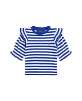 Polo Ralph Lauren Toddler and Little Girls Striped Ruffled Sweatshirt