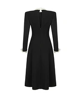 Nocturne Women's Tie Collar Midi Dress