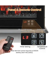 Sugift 1400W Electric Stove Heater with 3-Level Flame Effect and 3-Sided View