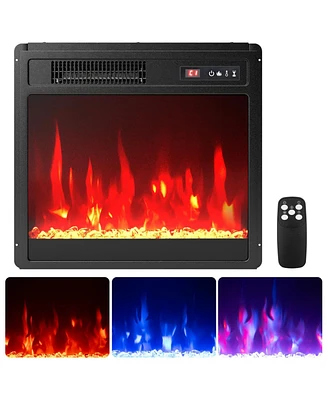 Sugift 18 Inch Electric Fireplace Insert Fireplace Heater with Overheat Protection