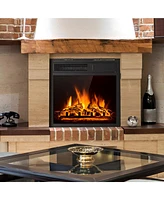 Skonyon 18 Inch Electric Fireplace Insert with 7-Level Adjustable Flame Brightness