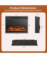 Skonyon 23 Inches 750W/1500W Electric Fireplace Heater with Alter Flame Color and Brightness