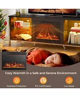 Skonyon 23 Inches 750W/1500W Electric Fireplace Heater with Alter Flame Color and Brightness