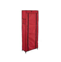 Slickblue Shoe Rack with Dustproof Cover – 10 Tiers Red Storage Cabinet for Boots and Shoes