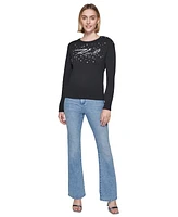 Karl Lagerfeld Paris Women's Embellished Logo Sweater