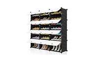 Slickblue Portable 8-Tier Shoe Rack Organizer for 48 Pairs - Expandable Tower Shelf for Heels, Boots, and Slippers